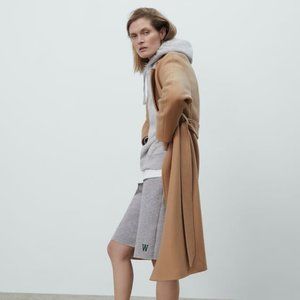 Zara Belted Wool Blend Coat - Light Camel